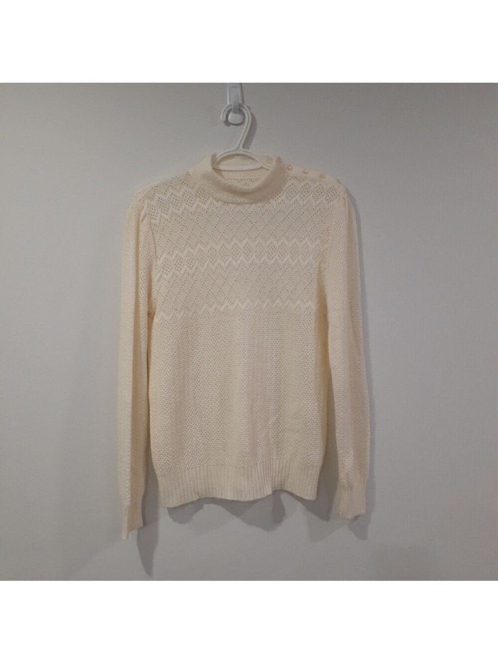 Vintage Romantic Lightweight Semi Sheer Mock neck Sweater